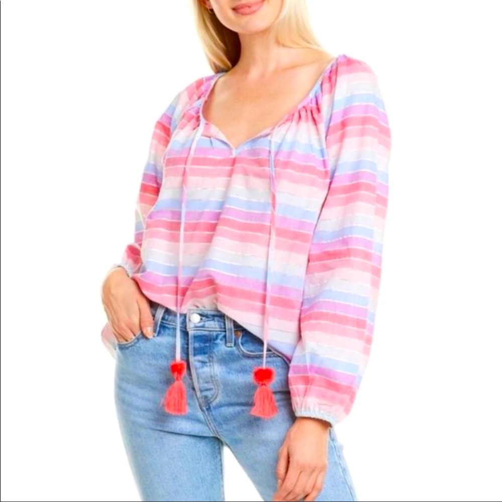J. Crew Striped Peasant Top